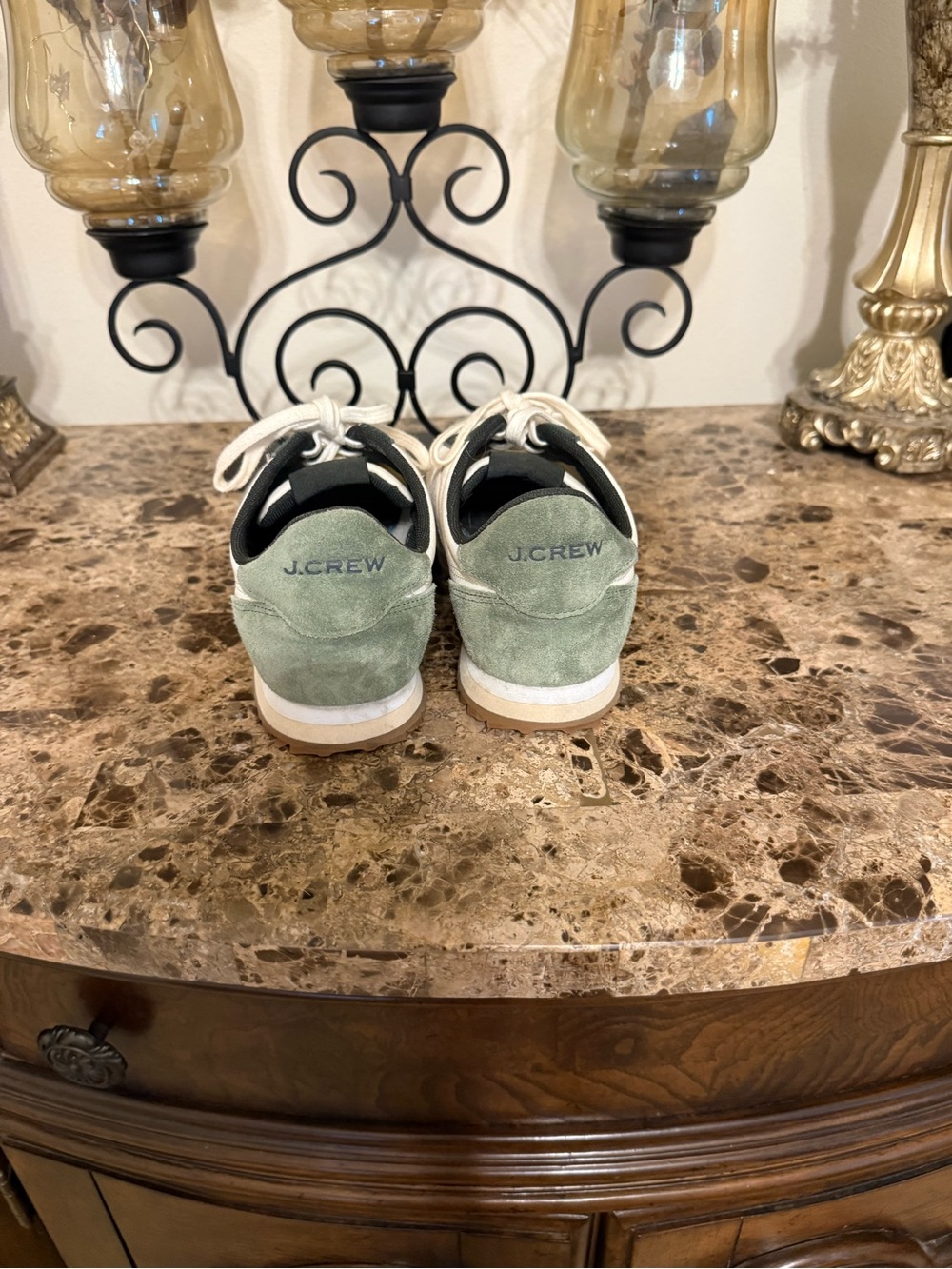 J. Crew Mint Green Suede Lace-Up Sneakers